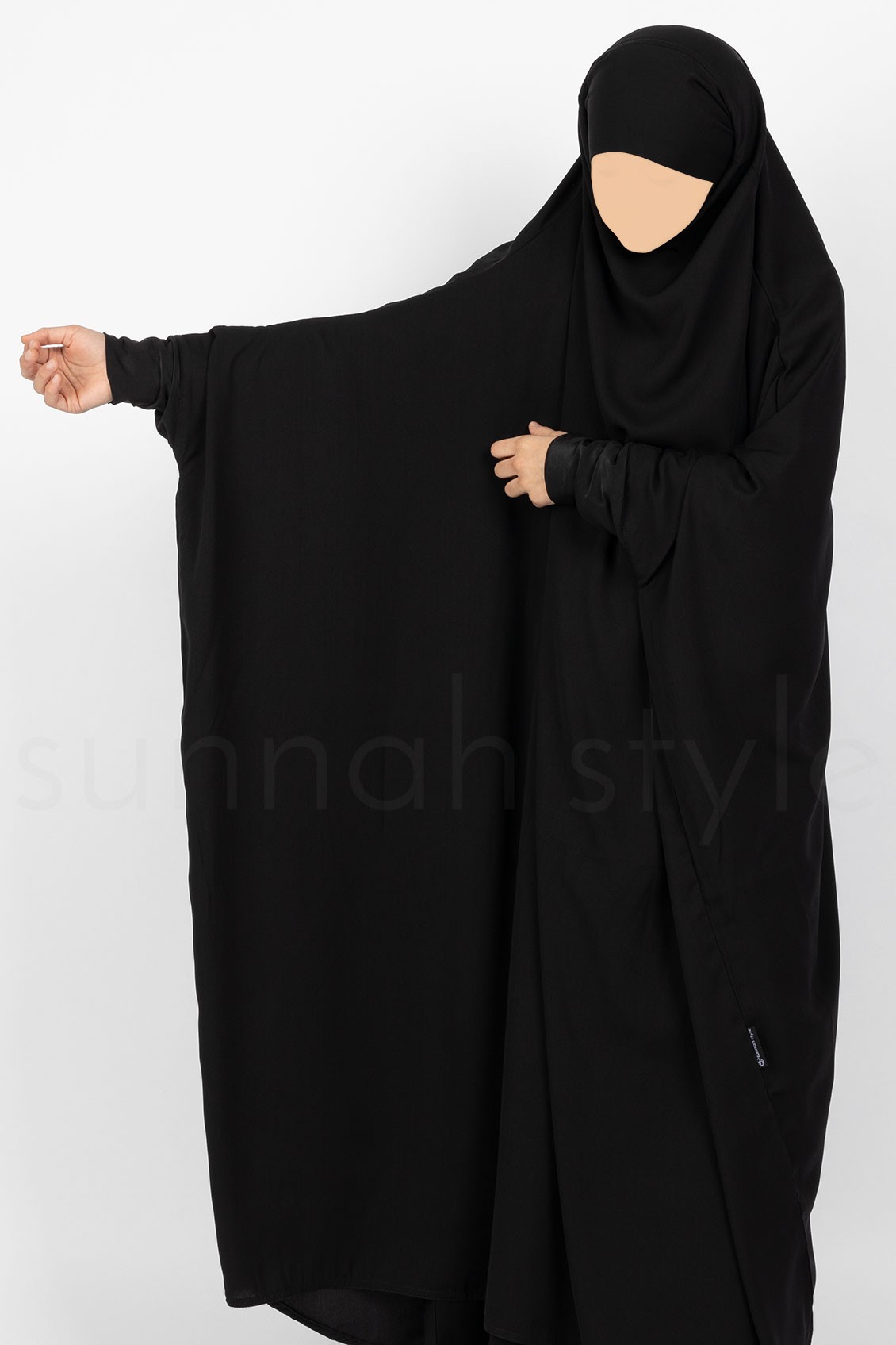 Sunnah Style Girls Plain Full Length Jilbab Black